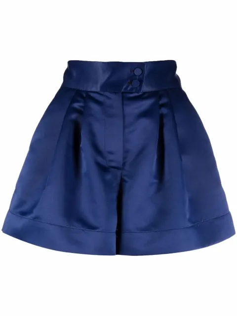 STYLAND high-waisted satin shorts Blue 232C72