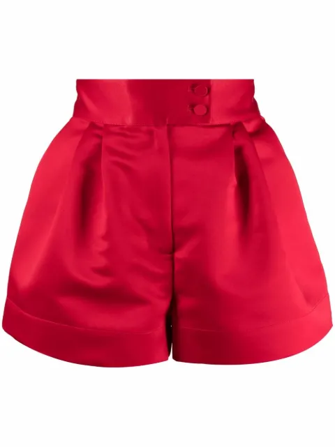 STYLAND high-waisted satin shorts Red 232C72