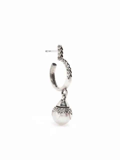 Emanuele Bicocchi Pearl Hoop Earring Silver PRE1