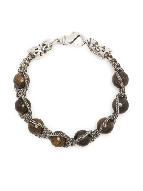 Emanuele Bicocchi braided bead bracelet Brown SHBR17N