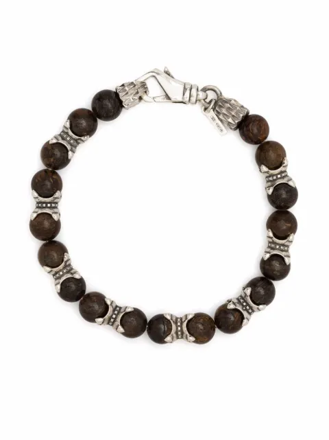 Emanuele Bicocchi tiger eye beaded bracelet Brown TUCB1317N