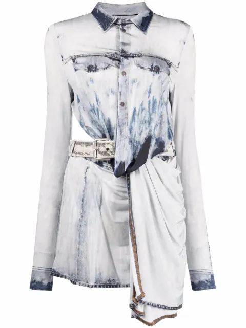 Diesel D-Hanne asymmetric denim dress Blue A054580DLAP