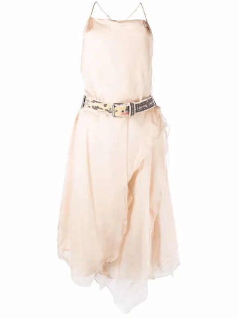 Diesel D-Claes asymmetric silk dress Neutrals A055970IFAY