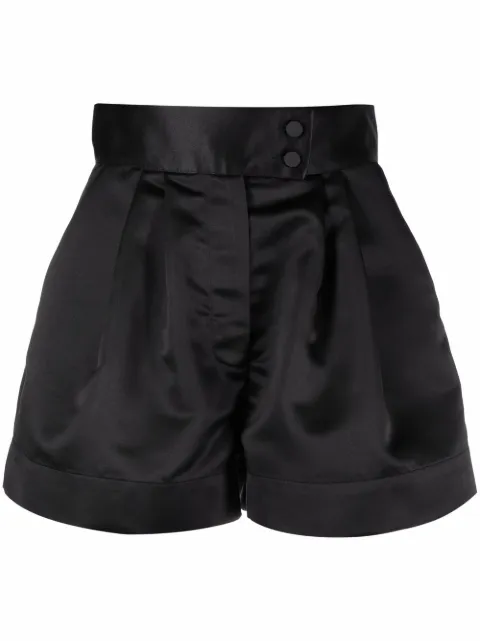 STYLAND high-waisted satin shorts Black 232C72