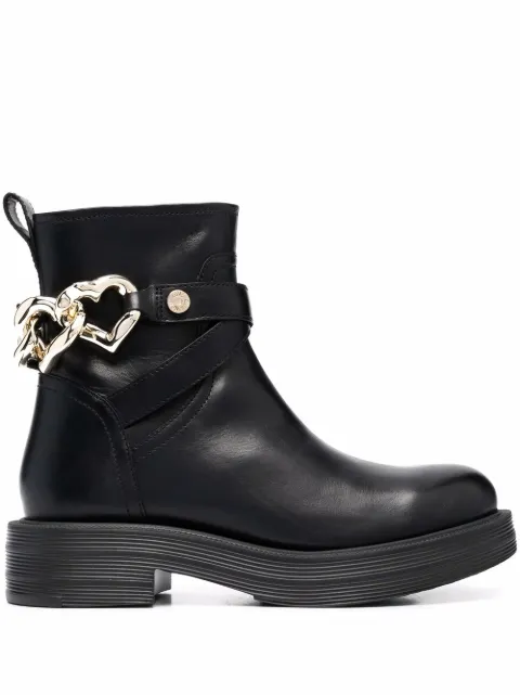 Love Moschino heart-charm ankle boots Black JA21114G1FIA0