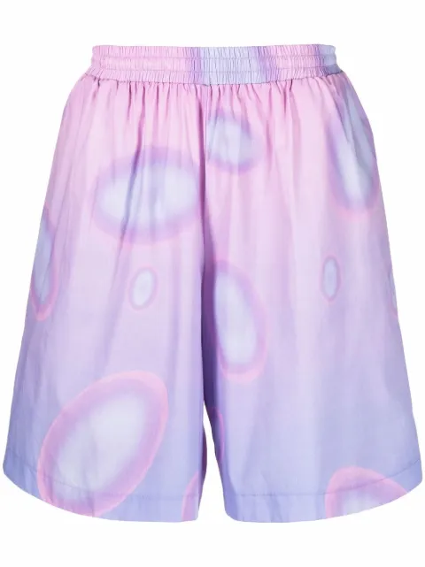 Bonsai circle-print gradient shorts Purple PT002