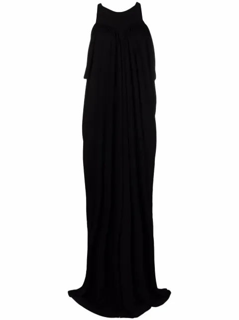 Alberta Ferretti sleeveless draped evening dress Black AEF261M04220124