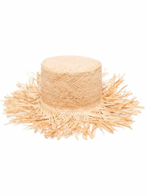 RED Valentino RED(V) flat crown straw hat Neutrals QHEA14YCL