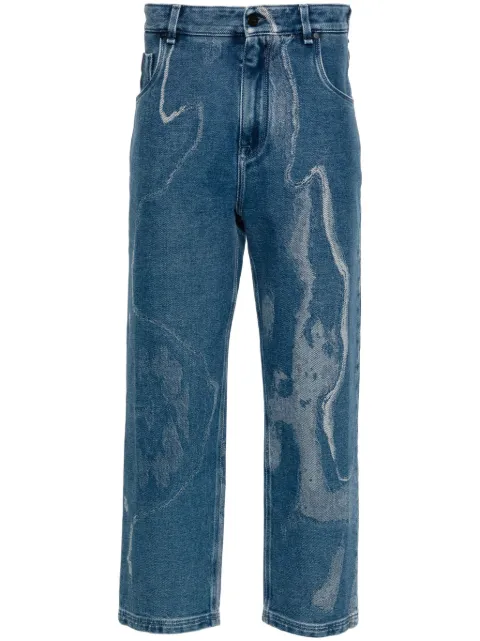 FENDI pattern-jacquard jeans Blue FLP285AIED