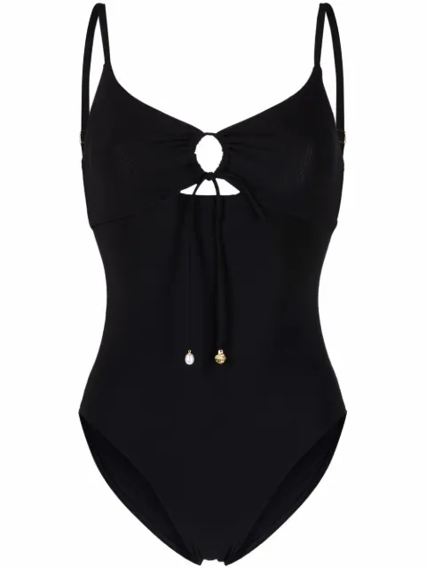 Tory Burch ruched cut-out swimsuit Black 136418