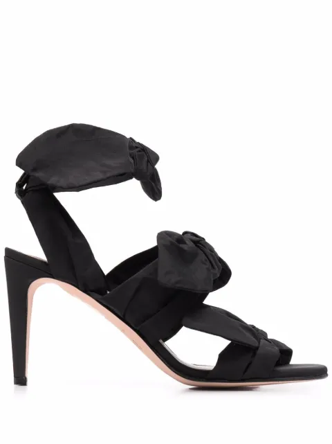 RED(V) bow-straps heeled sandals Black QS0H39FUB