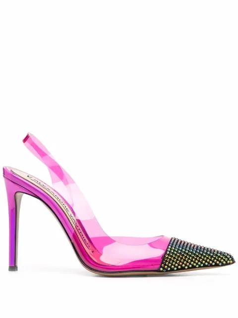 Alexandre Vauthier contrast-trim slingback pumps Pink AVE2500