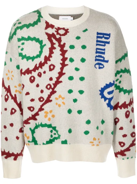 RHUDE intarsia knit sweater Neutrals RHSS22SW09037567