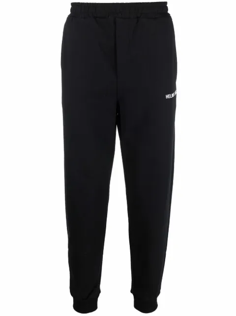 Helmut Lang logo-print tapered track pants Black L09HM217