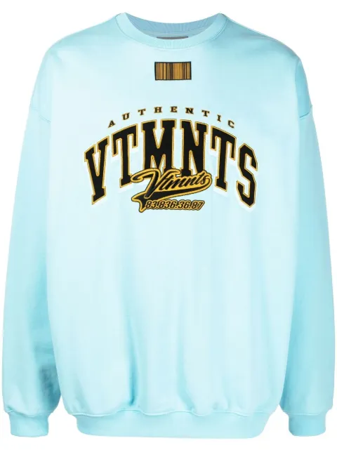 VTMNTS logo-print crew neck sweatshirt Blue VL12TR160X