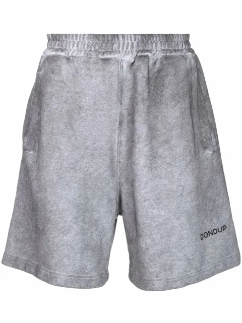 DONDUP logo-print cotton track shorts Grey UF648KF0196A01