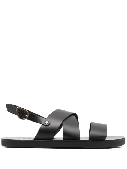 Ancient Greek Sandals Miltos slingback leather sandals Black MILTOSVACHETTABLACK