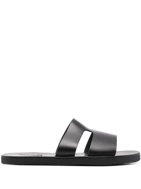 Ancient Greek Sandals Apteros cut-out leather slides Black APTEROSMENVACHETTABLACK