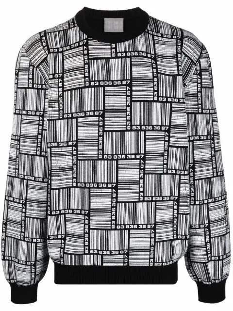 VTMNTS crew neck patterned jumper Black VL12KN240B