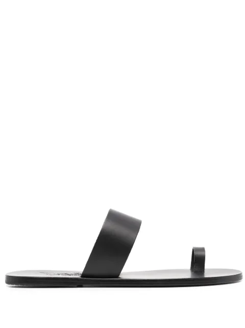 Ancient Greek Sandals Thalos slip-on leather sandals Black THALOSVACHETTABLACK