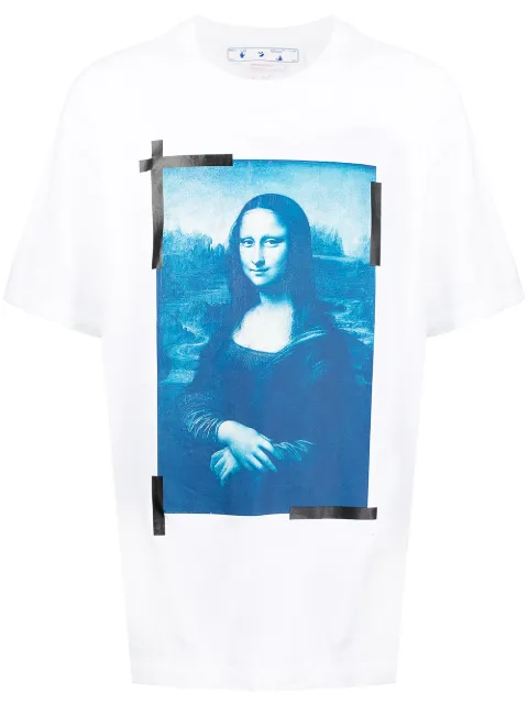 Off-White Monalisa-print cotton T-shirt White OMAA038C99JER0020145