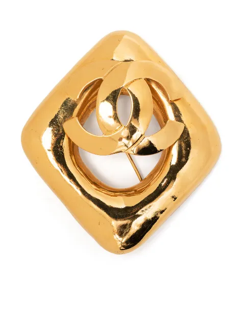 CHANEL Pre-Owned 1997 CC rhombus brooch Gold B97P