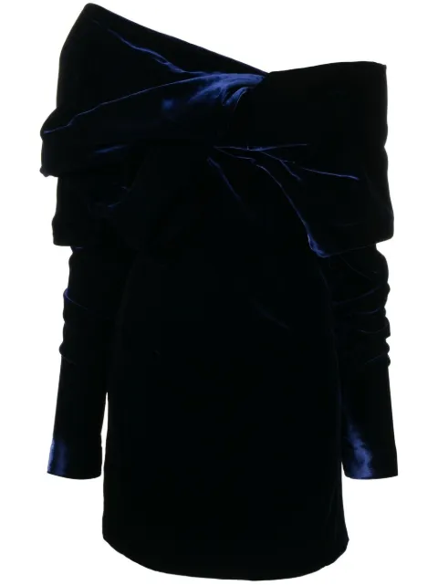 TOM FORD ruched-detailing velvet minidress Blue AB3092FAX103