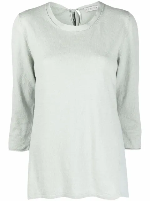 Le Tricot Perugia round neck long-sleeved T-shirt Green 46970