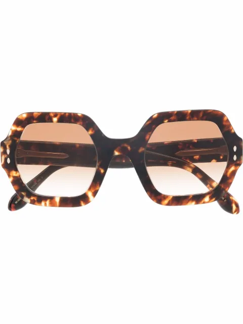 Isabel Marant Eyewear tortoiseshell hexagonal-frame sunglasses Brown IM0004NS