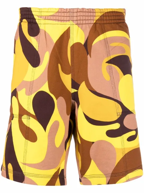 Marni abstract-print track shorts Yellow PJMU0046S0UTC136