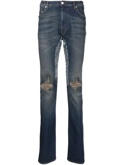 Alchemist bandana-print straight-leg jeans Blue ALMGSS22MPA12BRINGOJEANSDRAGONDARK