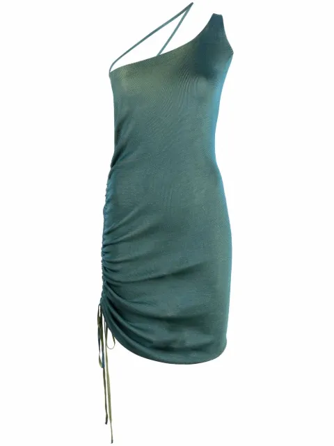 Isa Boulder reversible asymmetric knitted dress Green RS22K8