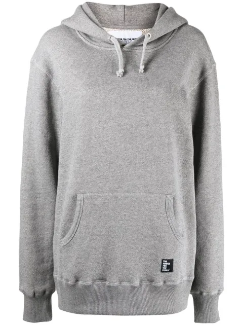 The Power For The People rear logo-print hoodie Grey 0018HOODEDBACKLOGOSWEATGREY