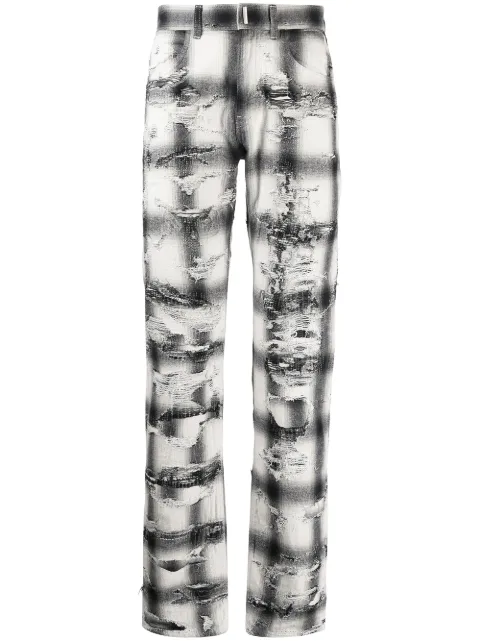 Givenchy ripped check trousers Grey BM50UY50PX
