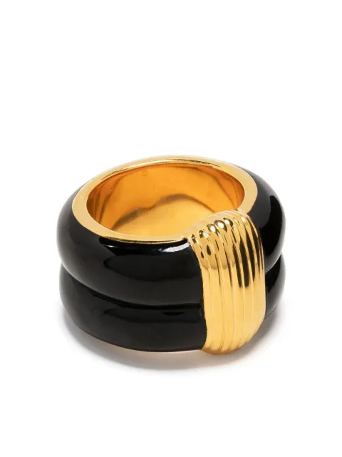 Aurelie Bidermann Katt double-layer ring Black KATBA01MGMM