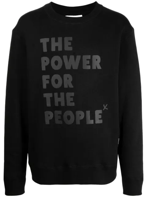 The Power For The People logo-print detail sweatshirt Black 0016LARGELOGOCREWSWEATBLACK