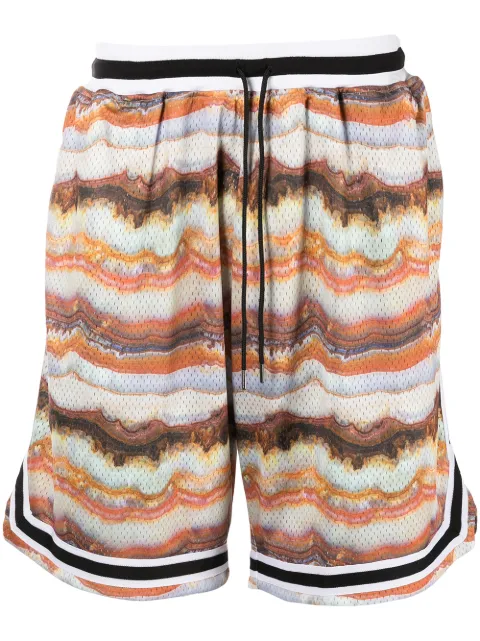 John Elliott tie-dye drawstring shorts Orange C033M23933A