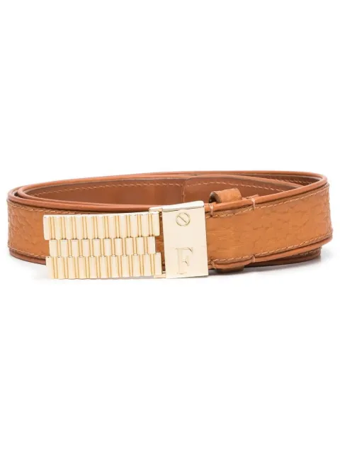 Gianfranco Ferré Pre-Owned 1990s logo-plaque buckle belt Brown GFFE120HR