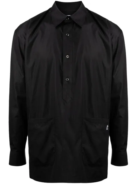 The Power For The People logo-patch detail shirt Black 0011JERRYBLACKSHIRT