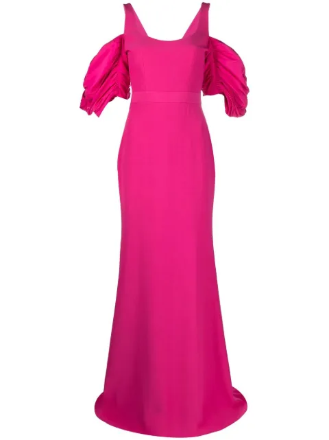 Alexander McQueen off-shoulder long gown Pink 699102QEAAA