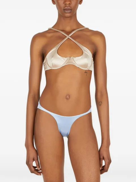 Isa Boulder ruched bikini bottoms Blue RS22S28
