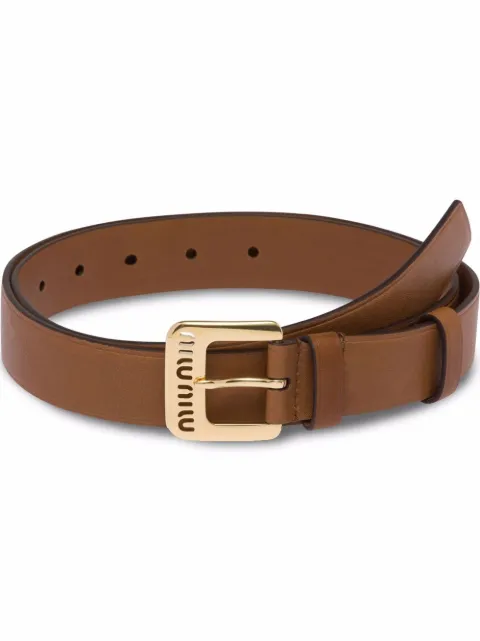 Miu Miu cut-out logo leather belt Brown 5CC545EFX