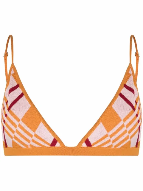 Dodo Bar Or Argyle pattern bra Pink DBO3044
