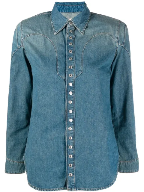 Zadig&Voltaire Thelmus long-sleeve denim shirt Blue WWSH00018