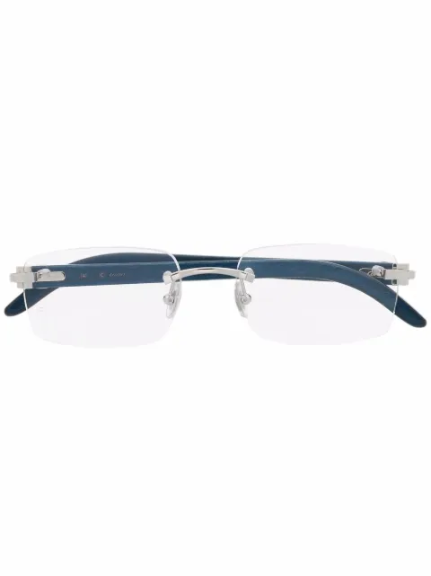 Cartier Eyewear rimless square-frame glasses Blue CT0052O