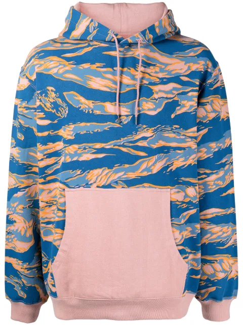 Maharishi animal-print organic-cotton hoodie Blue 8040611011WARHOLTIGERSHOODEDSWEATORANGEBLUECAMEO