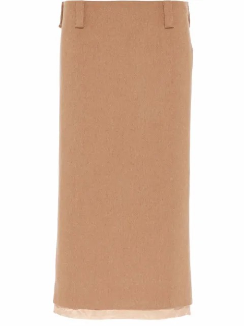Miu Miu camel-hair pencil skirt Brown MG1776165