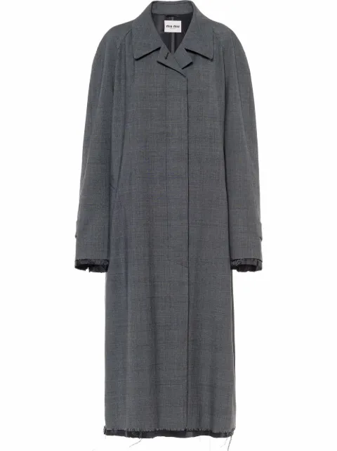 Miu Miu Prince of Wales check wool coat Grey MS189310DI