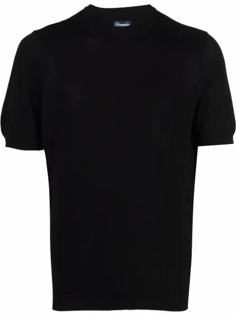 Drumohr fine knit mock-neck T-shirt Black D0GN124