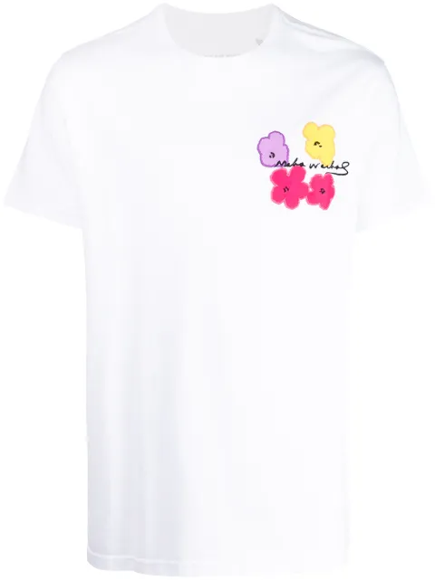 Maharishi floral-embroidered organic-cotton T-shirt White S229639WHIMANDYWARHOLFLOWERSWHITE